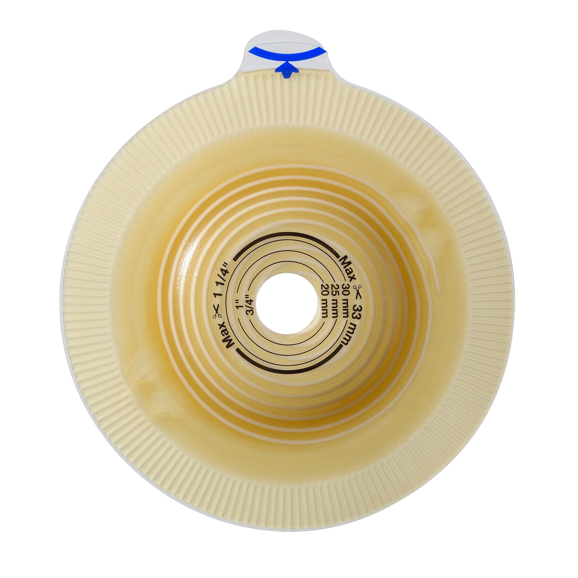 Assura® Convex Light Ostomy Barrier, Trim to fit 15 – 43 mm Stoma Opening, Blue