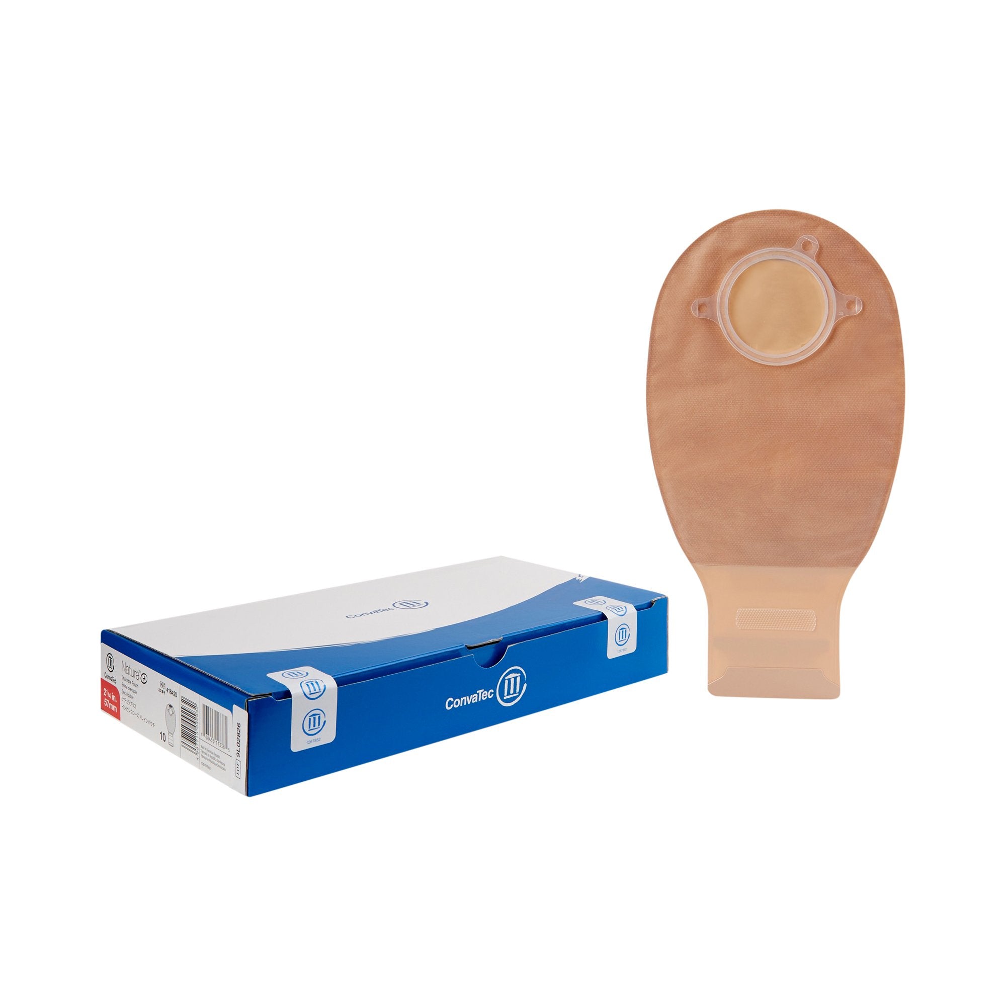 Natura® Beige Filtered Ostomy Pouch, 12-Inch Length, 2¼ Inch Flange