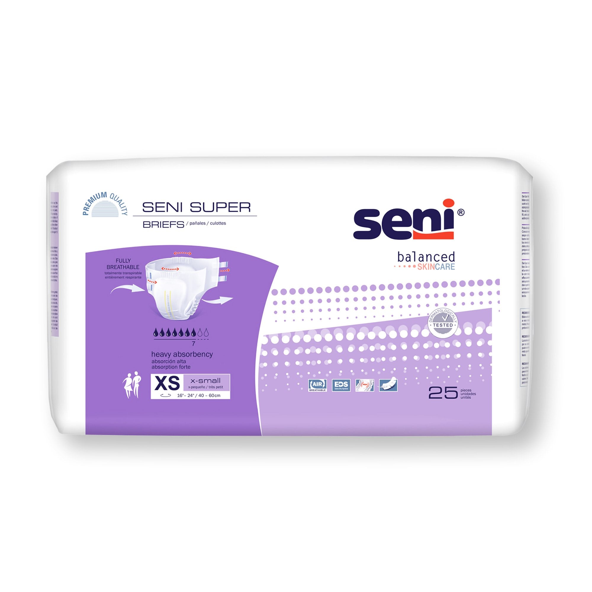 Seni® Super Heavy Absorbency Incontinence Brief, Extra Small, PK