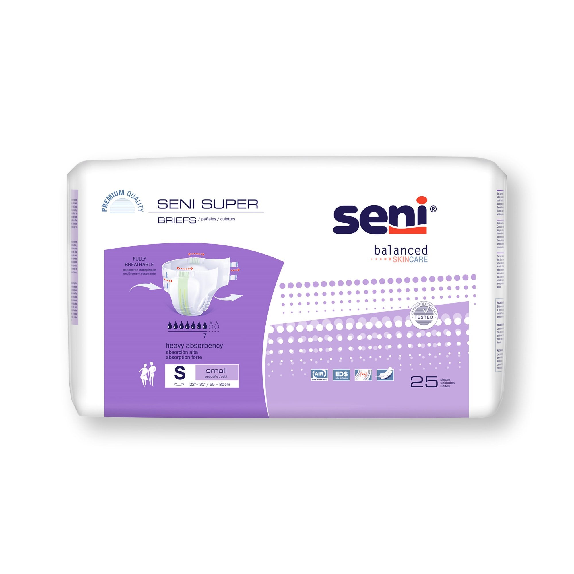 Seni® Super Heavy Absorbency Incontinence Brief, Small, PK