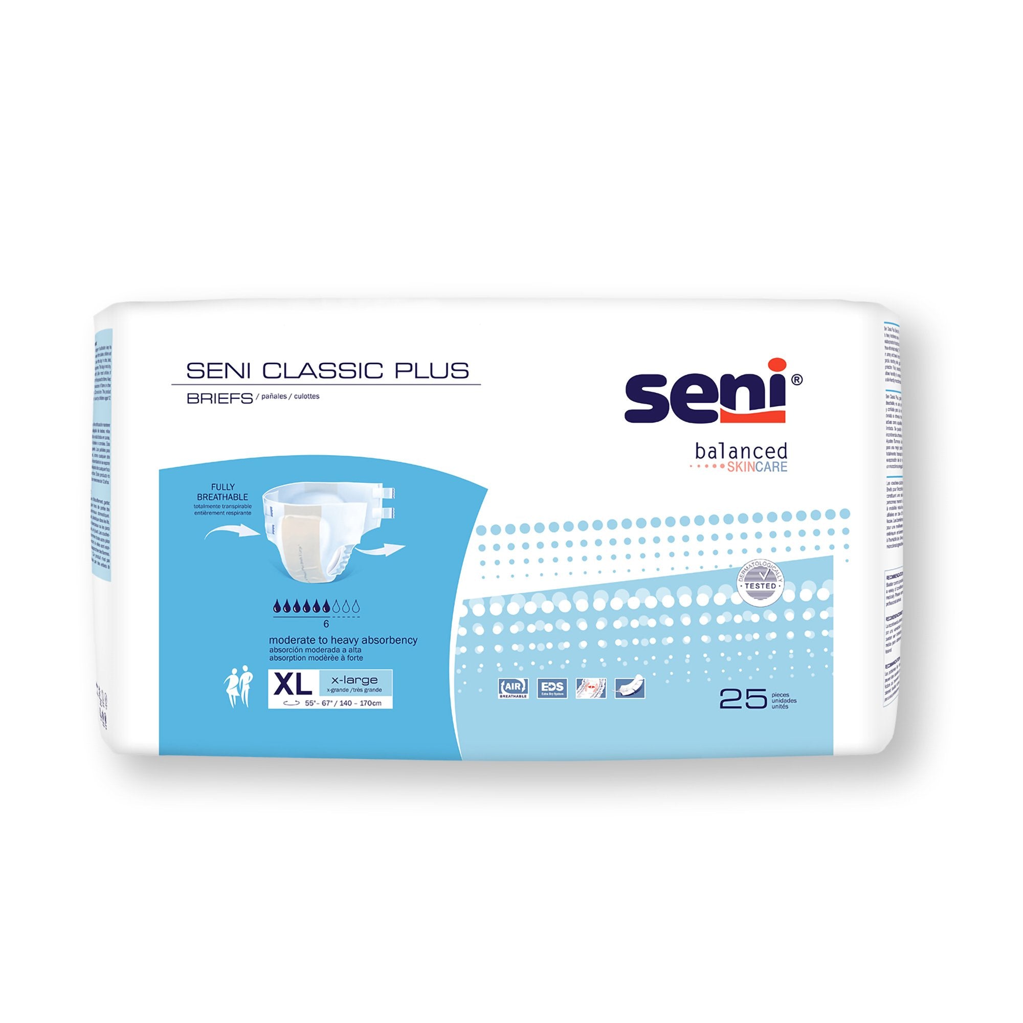 Seni® Classic Plus Moderate to Heavy Absorbency Incontinence Brief, Extra Large, PK