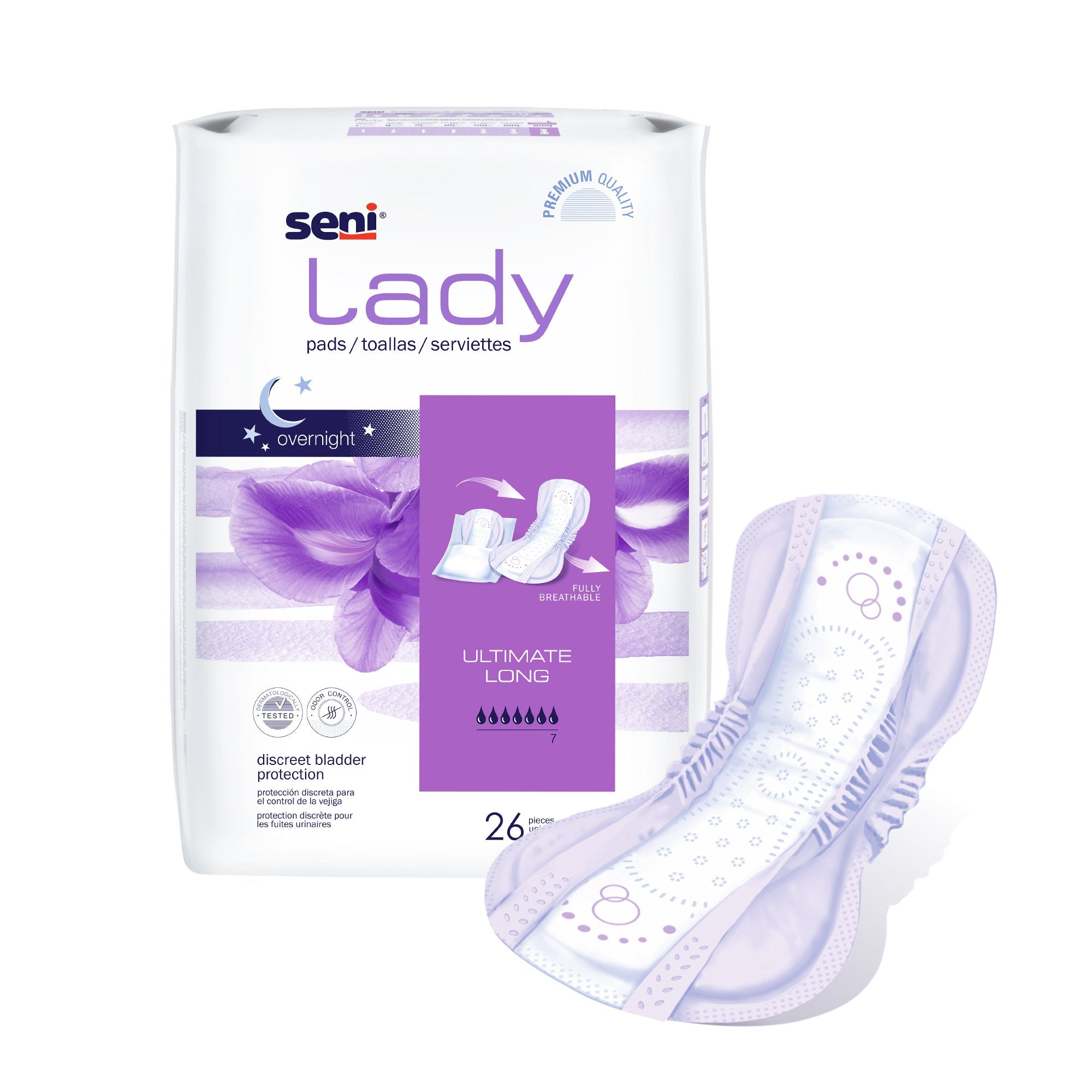 Seni® Lady Ultimate Absorbency Bladder Control Pads, Long, PK