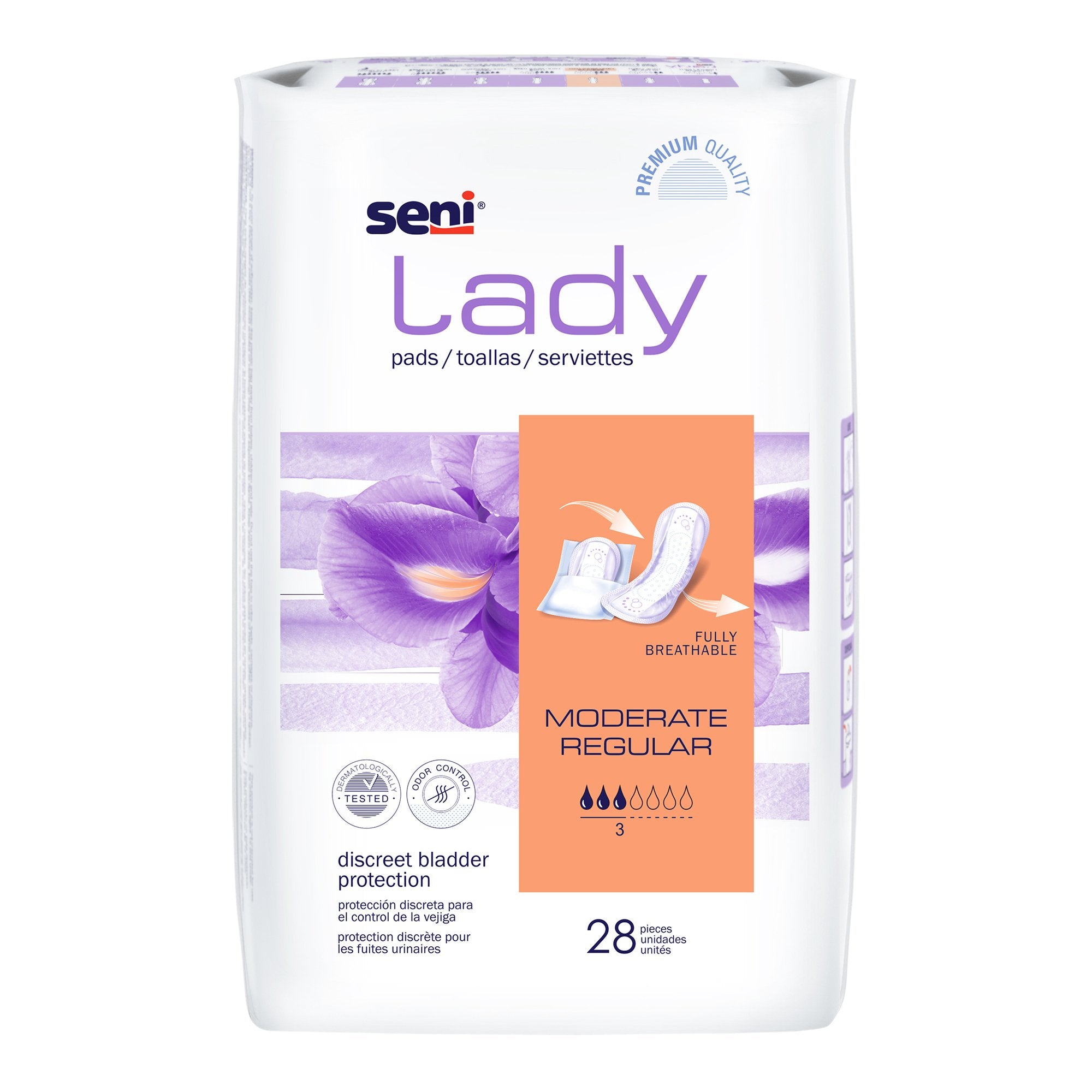 Seni® Lady Moderate Absorbency Bladder Control Pads, Regular, CS
