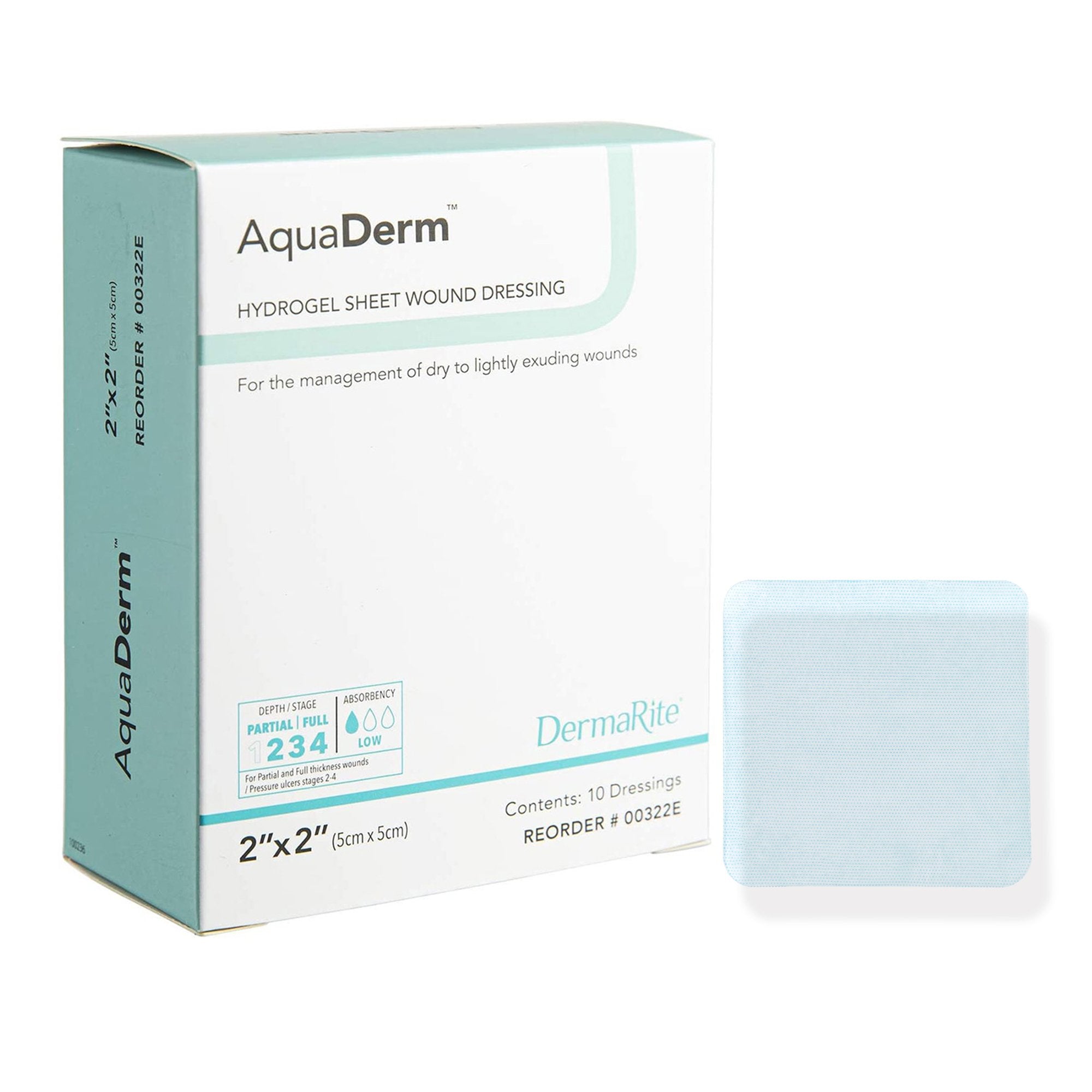 AquaDerm™ Hydrogel Wound Dressing, 2 x 2 Inch