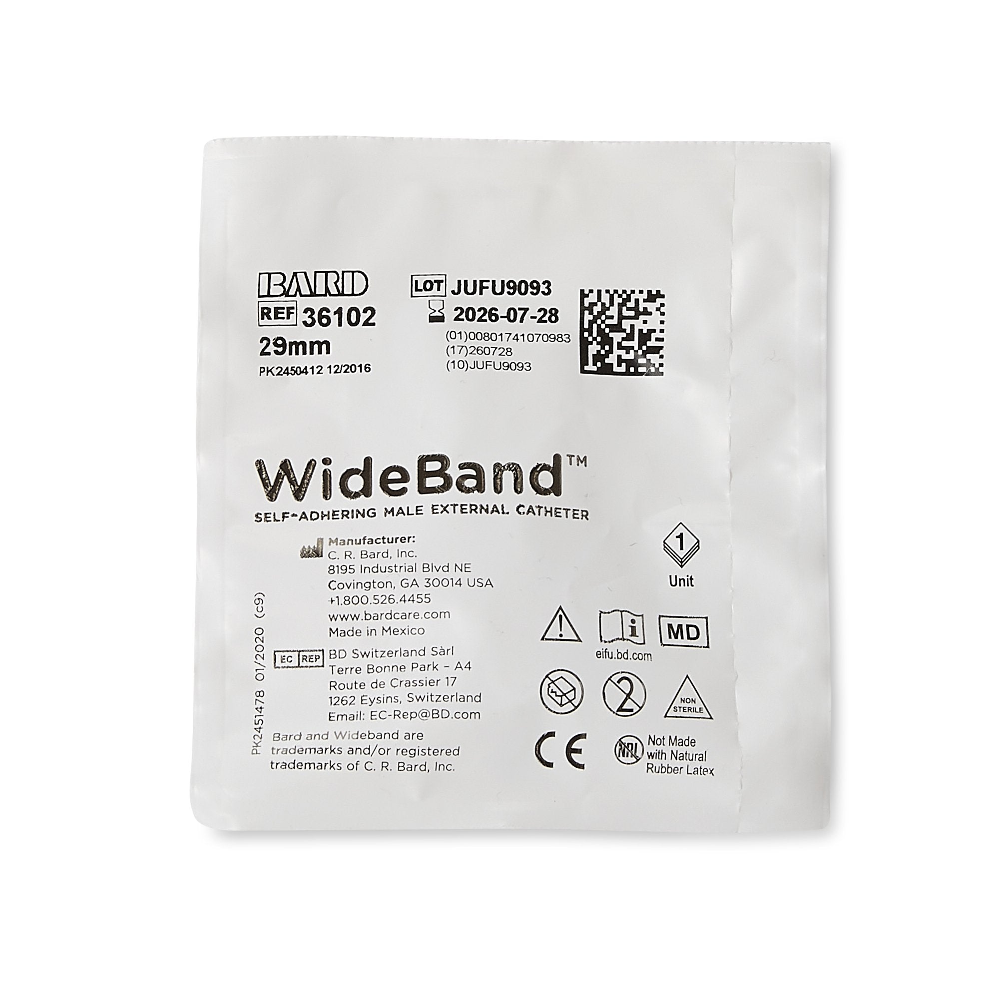 Bard Wide Band® Male External Catheter, Medium