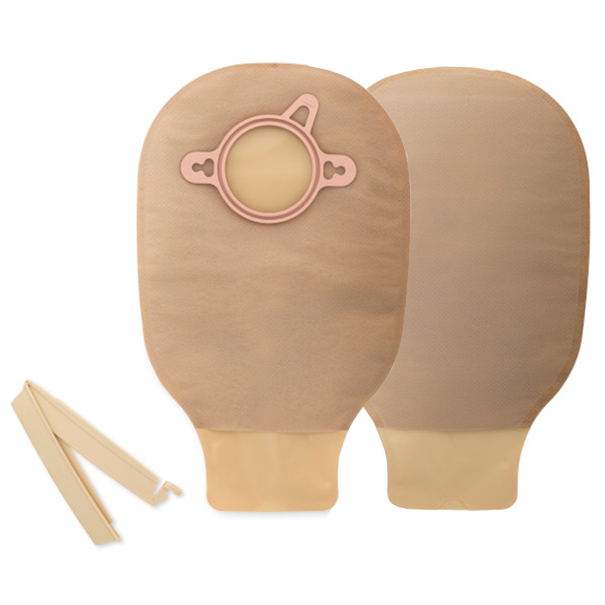 New Image™ 18204 Beige Colostomy Pouch, Pre-cut to Fit 70 mm Stomas, Blue Match