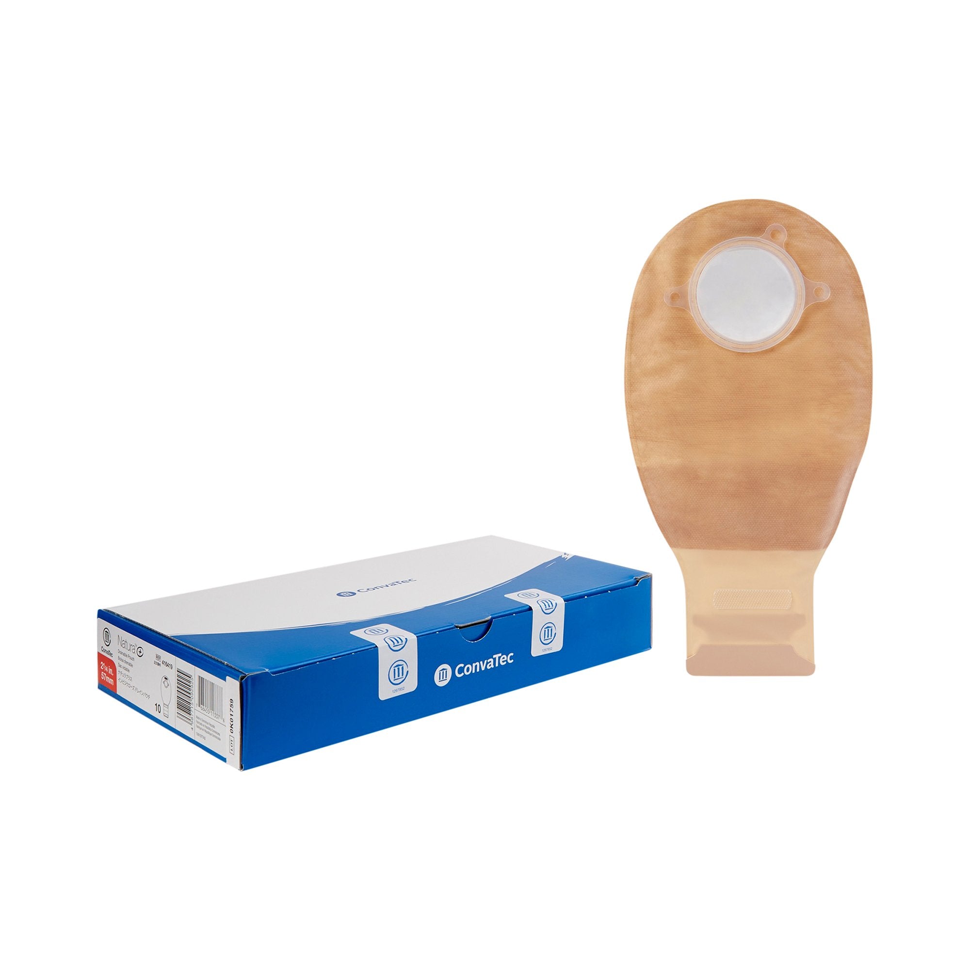 Natura® Transparent Filtered Ostomy Pouch, 12-Inch Length, 2¼ Inch Flange