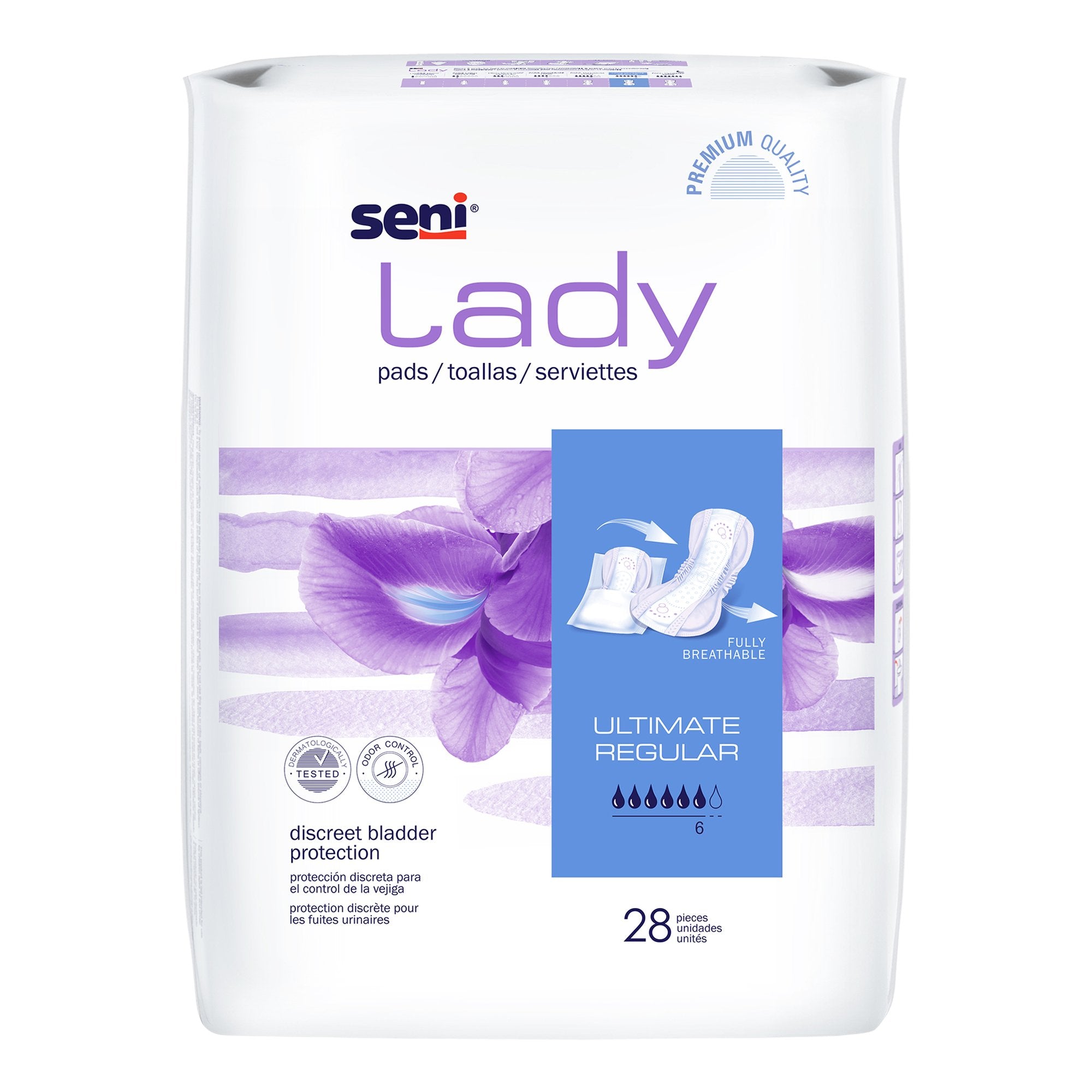 Seni® Lady Ultimate Absorbency Bladder Control Pads, Regular, CS