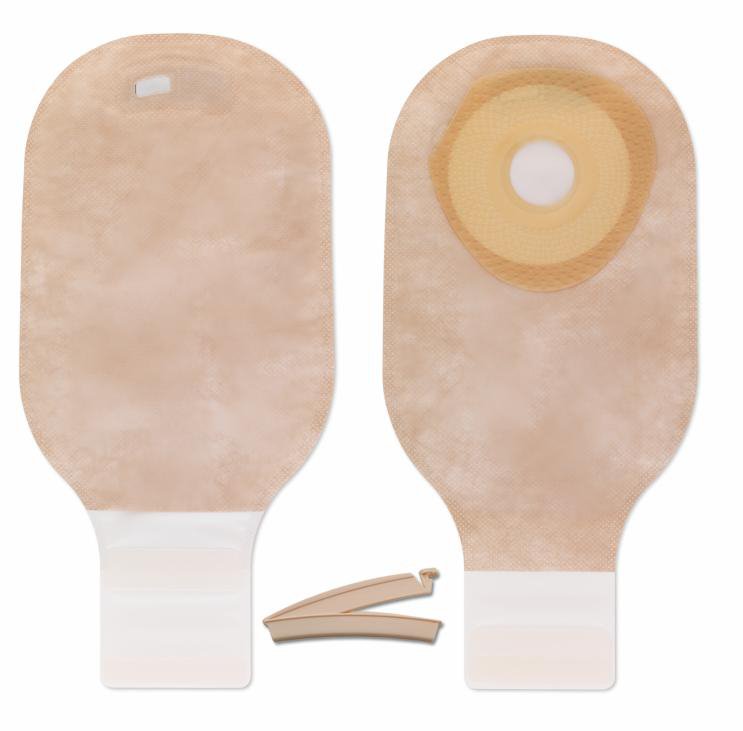 Premier™ One-Piece Beige Filtered Colostomy Pouch, Pre-cut to Fit 25 mm