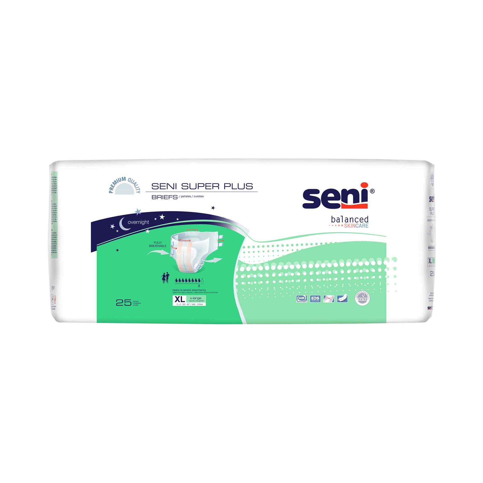 Seni® Super Plus Overnight Heavy Absorbency Incontinence Brief, Extra Large, CS