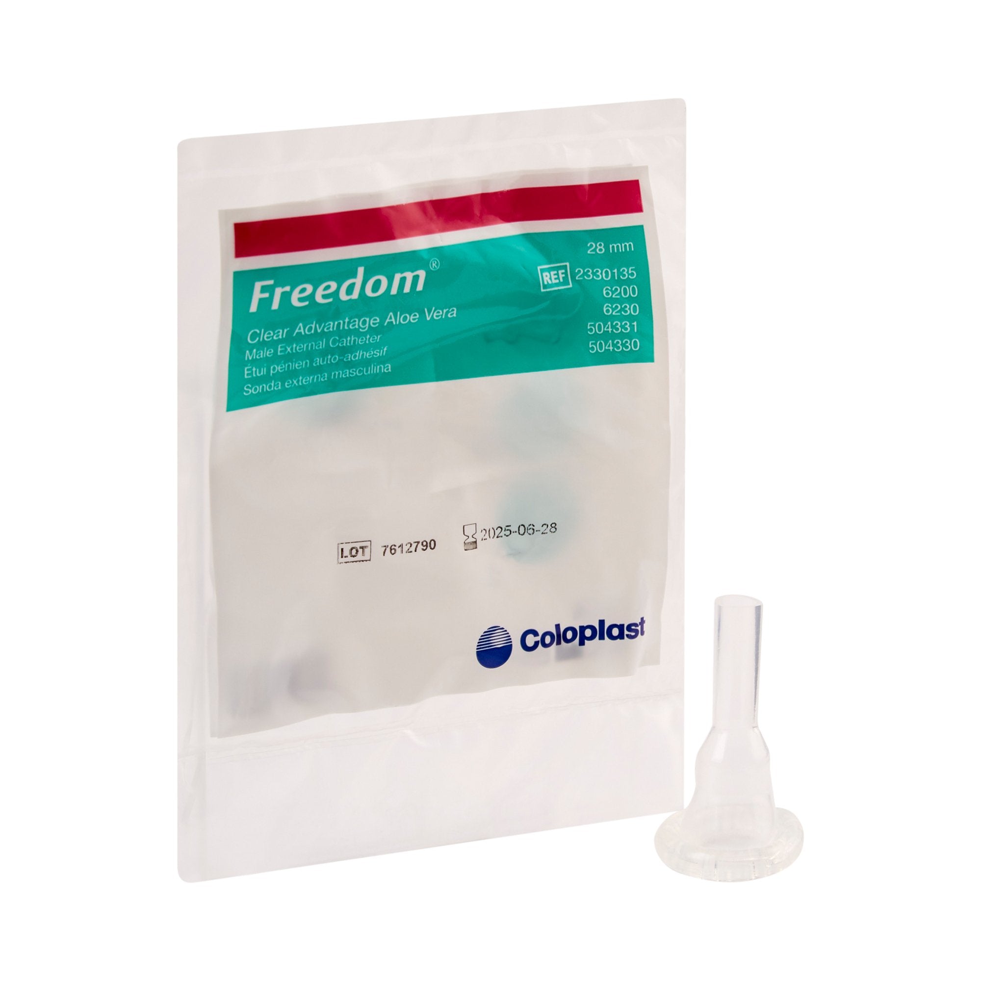 Freedom® Clear Advantage Male External Catheter, Self-Adhesive, Medium, 28mm