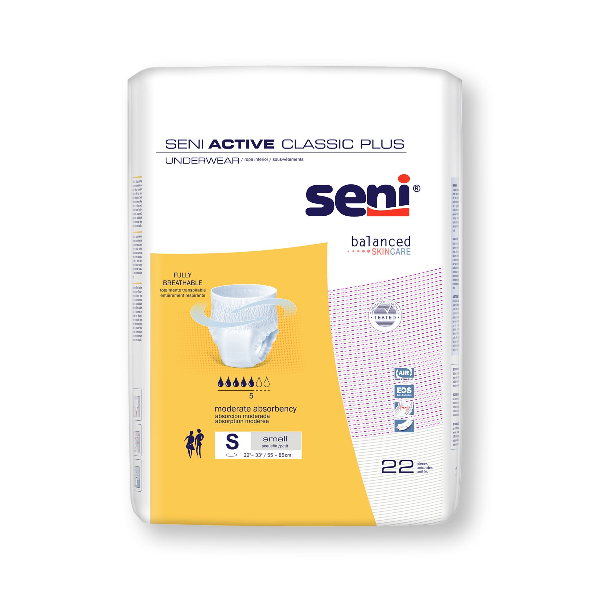 Seni® Active Classic Plus Moderate Absorbent Underwear, Small, CS