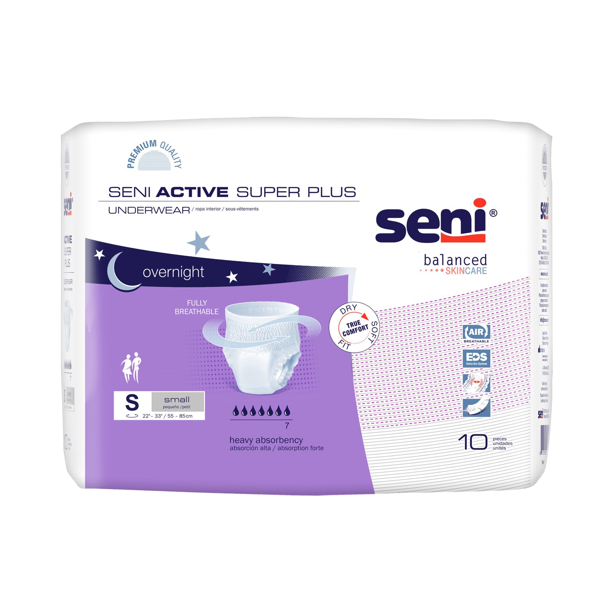 Seni® Active Super Plus Overnight Heavy Absorbent Underwear, Small, CS