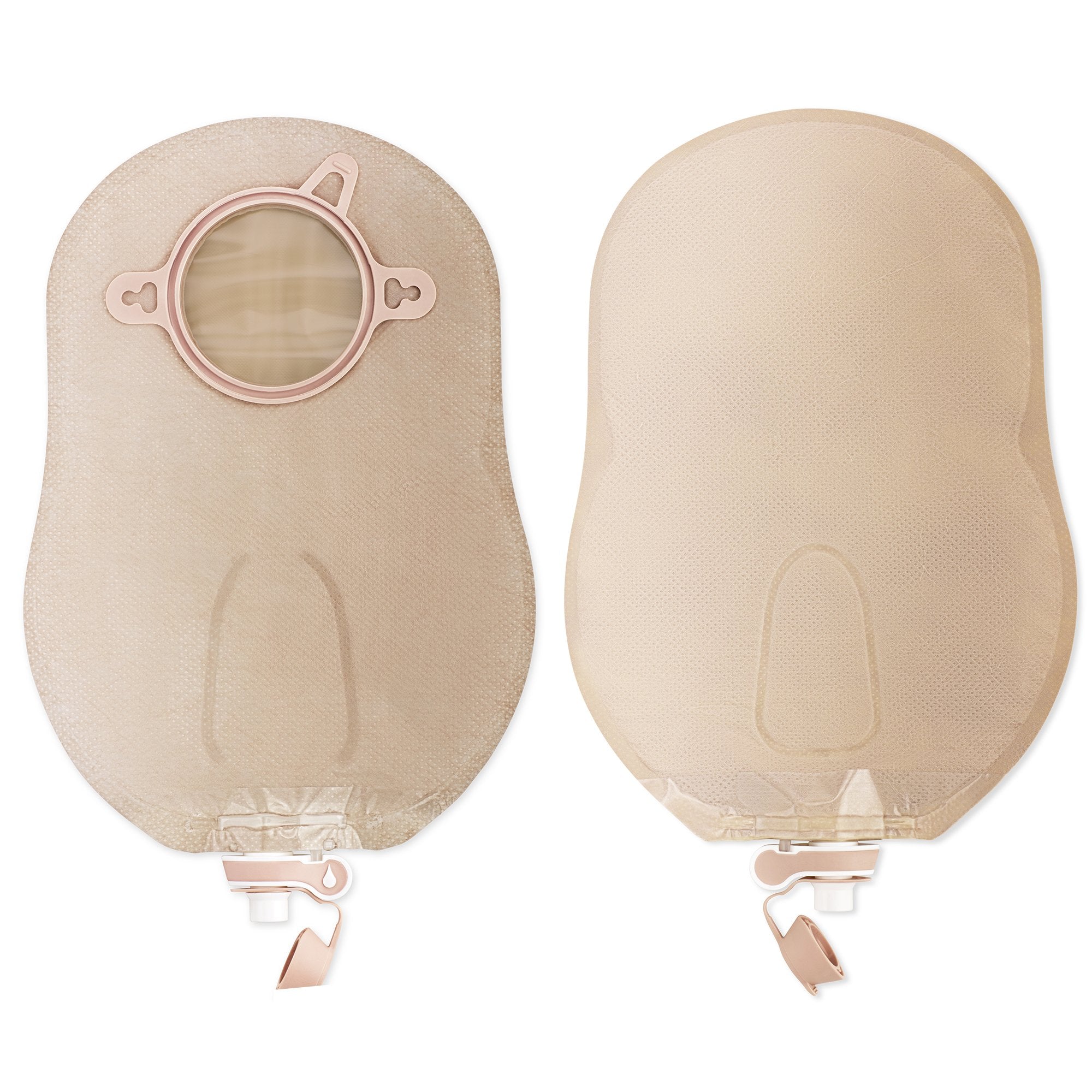 New Image™ Two-Piece Beige Urostomy Pouch, 57 mm Flange, Red Match
