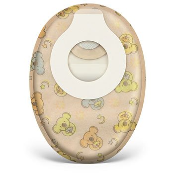 Little Ones® Two-Piece Closed End Teddy Bear Design Ostomy Pouch, 6 Inch Length, 1/5 to 1¼ Inch Stoma