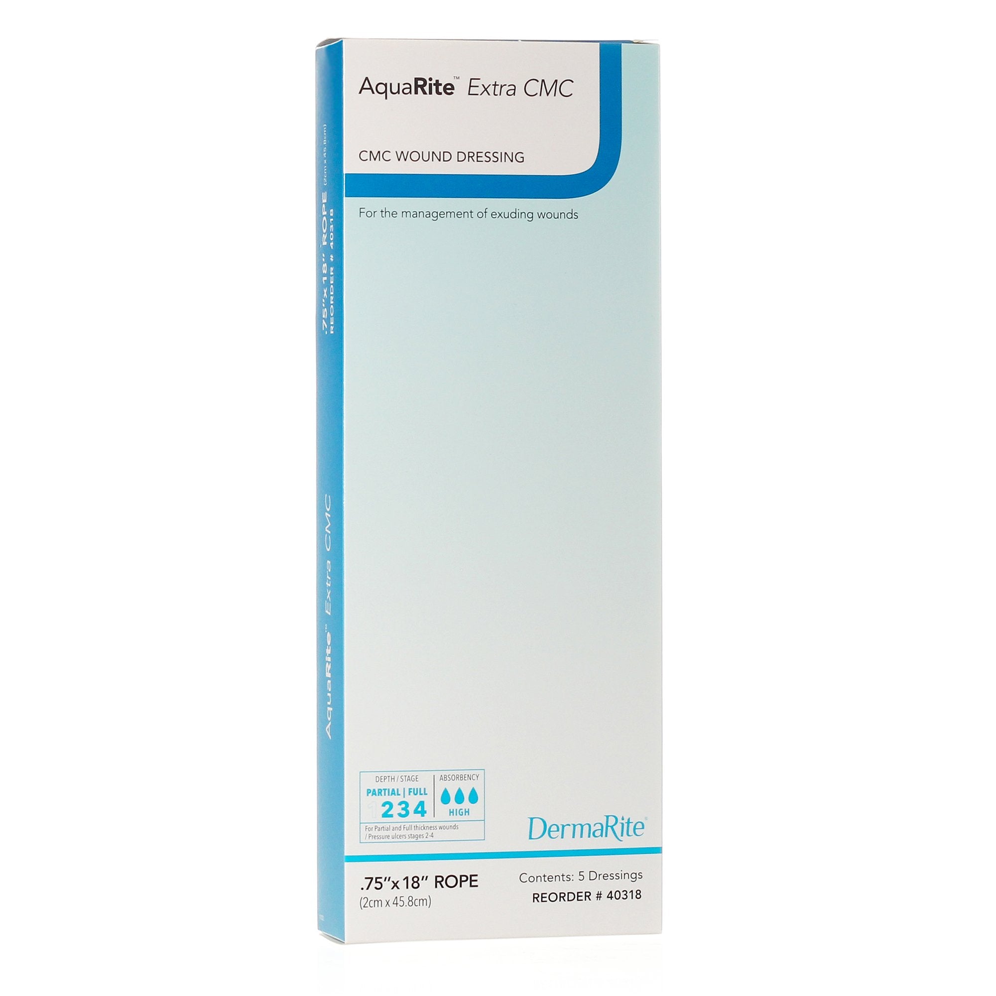 AquaRite™ Extra CMC Gelling Fiber Wound Dressing, 3/4 x 18 Inch