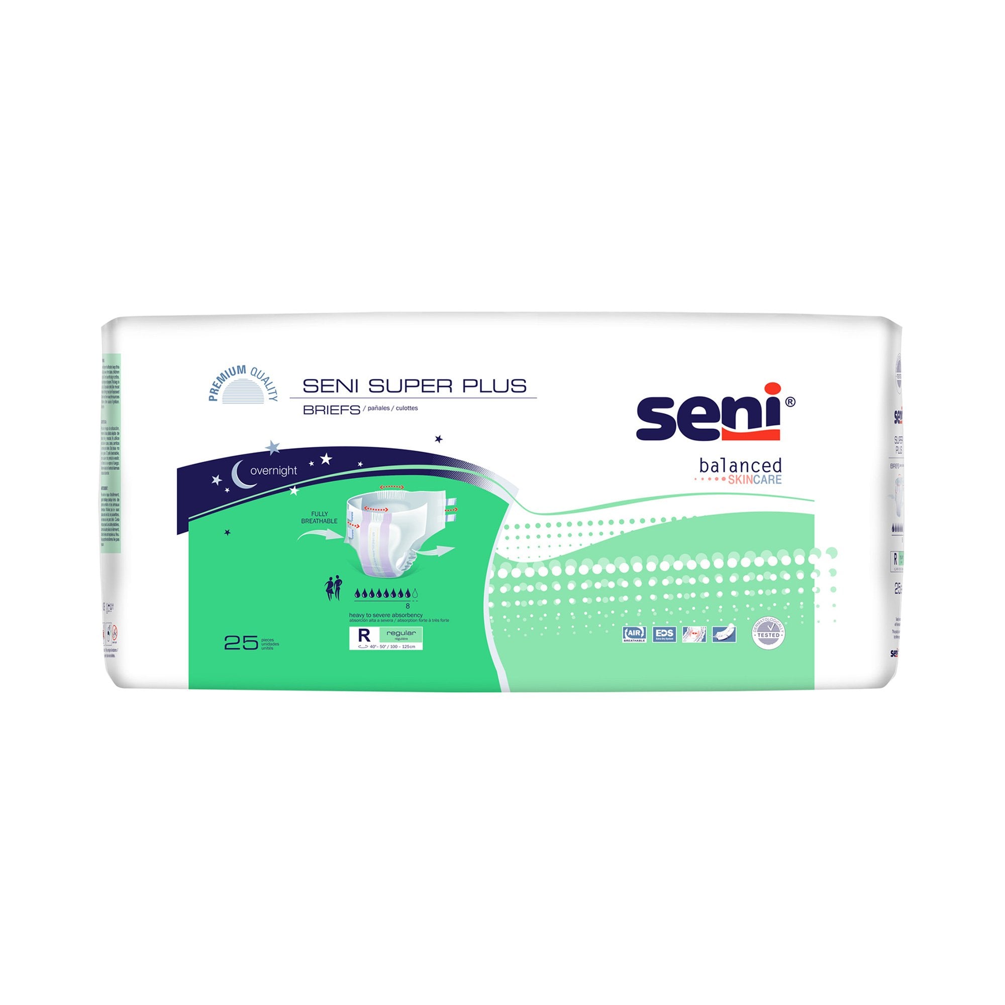 Seni® Super Plus Overnight Heavy Absorbency Incontinence Brief, Regular, CS
