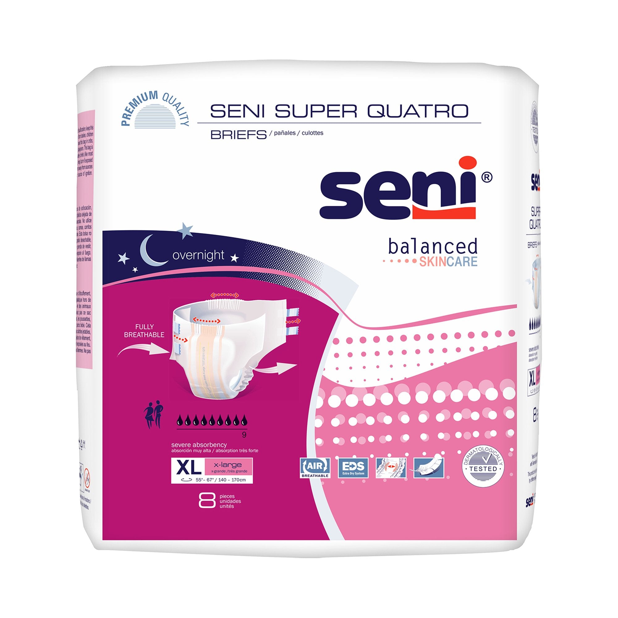 Seni® Super Quatro Severe Absorbency Incontinence Brief, Extra Large, CS