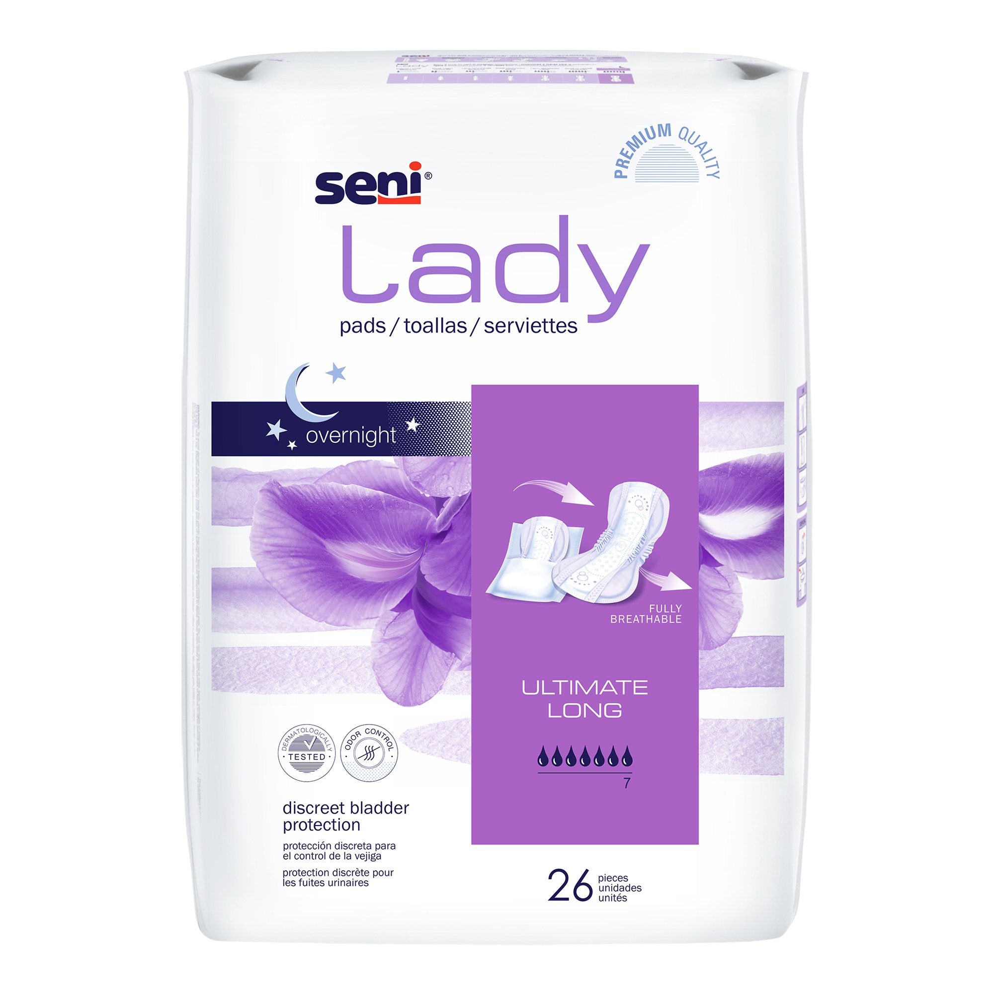 Seni® Lady Ultimate Absorbency Bladder Control Pads, Long, CS