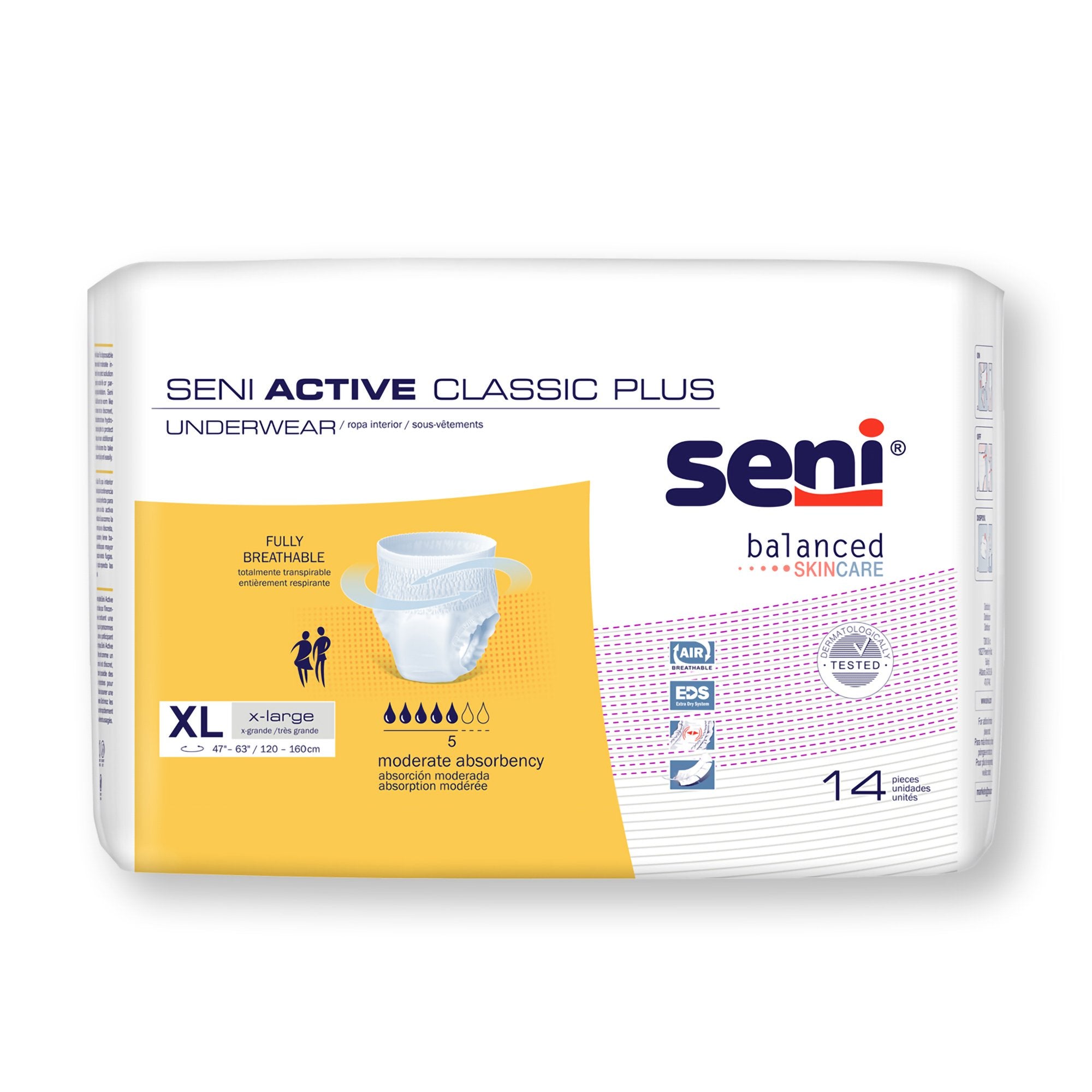 Seni® Active Classic Plus Moderate Absorbent Underwear, Extra Large, PK